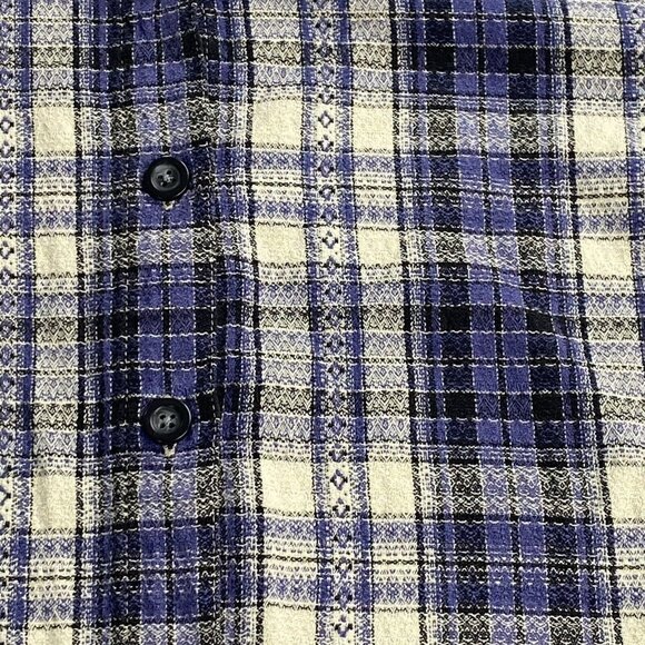 VTG Dockers Button Up Shirt Women’s Small Windowpane Plaid Long‎ Sleeves Cotton - Picture 4 of 12